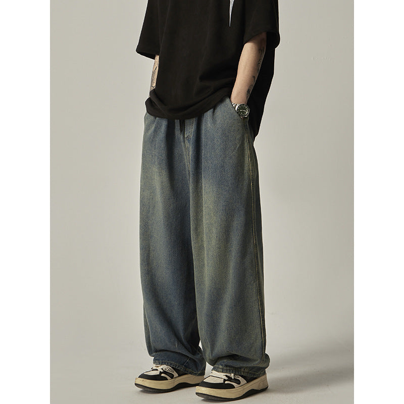 Distressed Wide-leg Jeans Men's