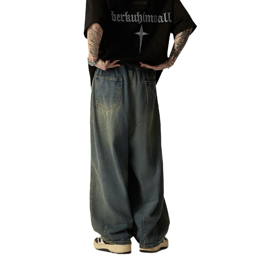 Distressed Wide-leg Jeans Men's