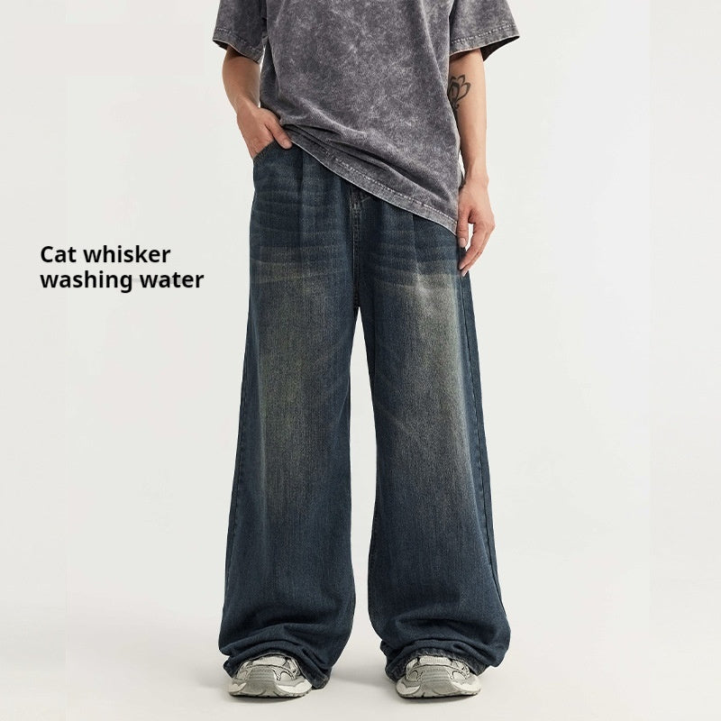 Loose Mid-high Waist Washed Wide Leg Jeans