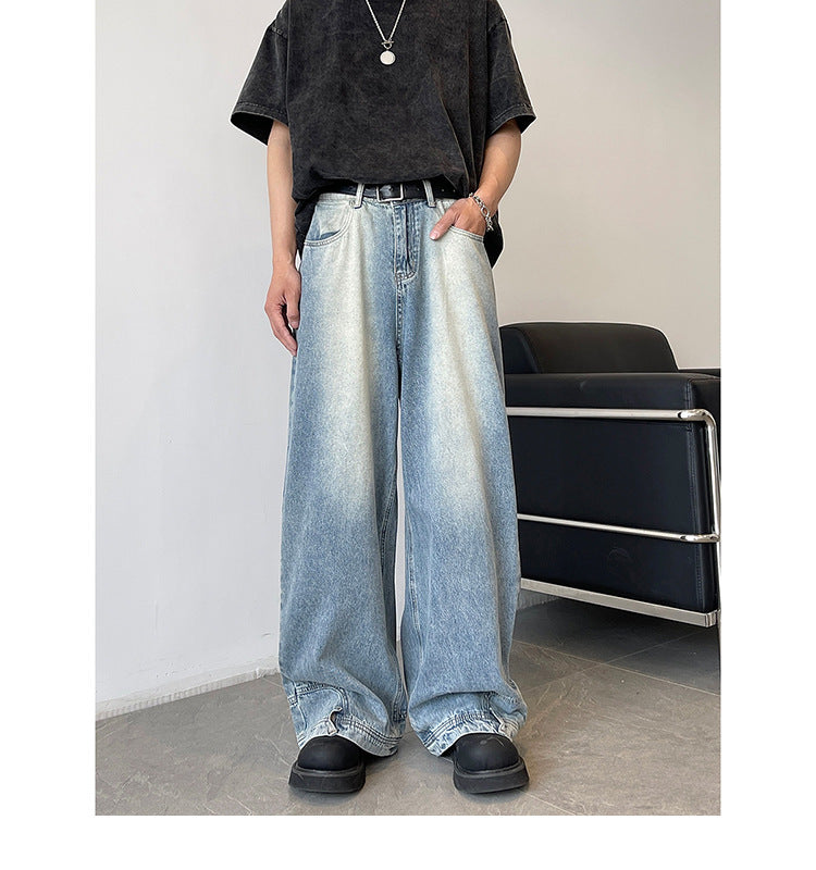 Men's Washed Wide-leg Pants