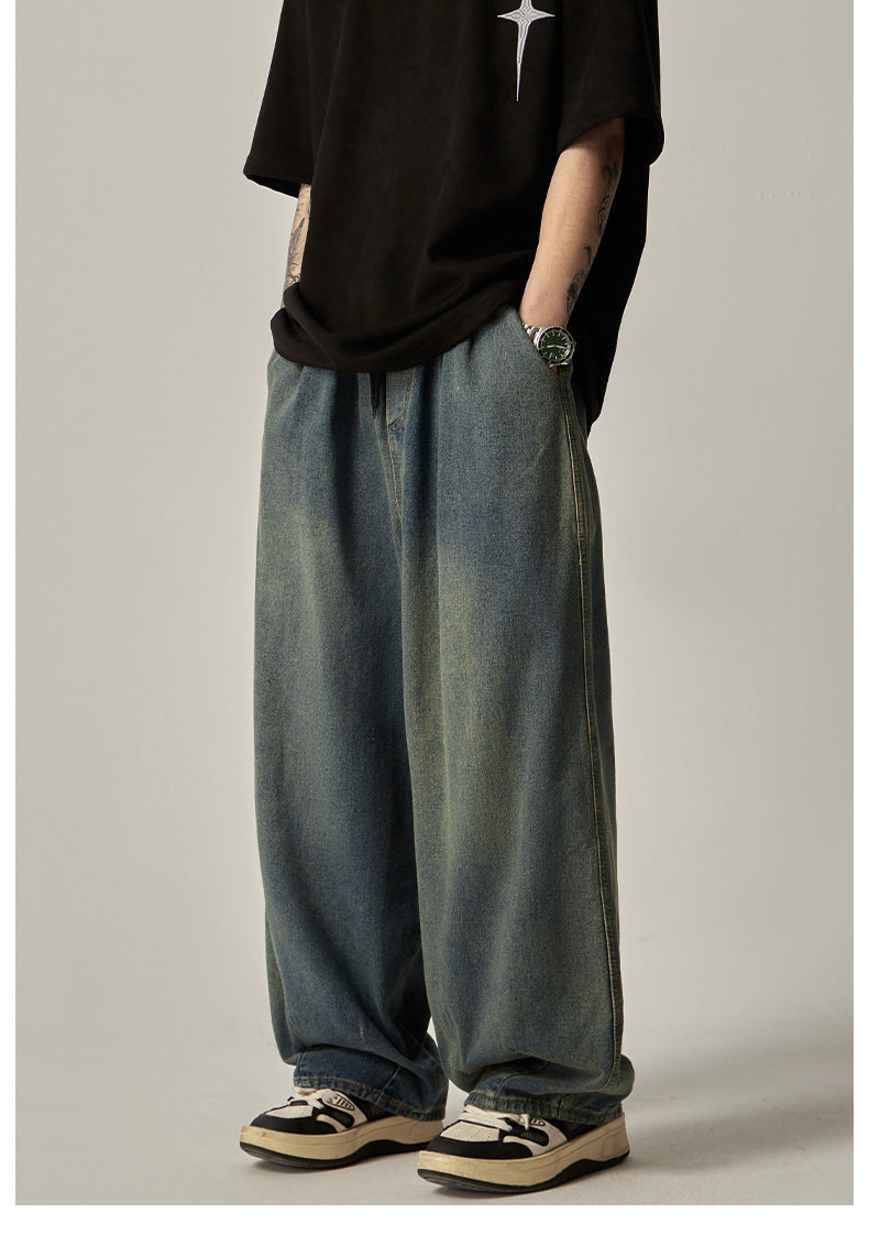 Distressed Wide-leg Jeans Men's