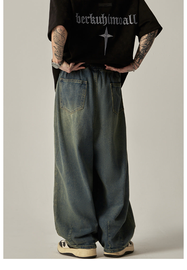 Distressed Wide-leg Jeans Men's