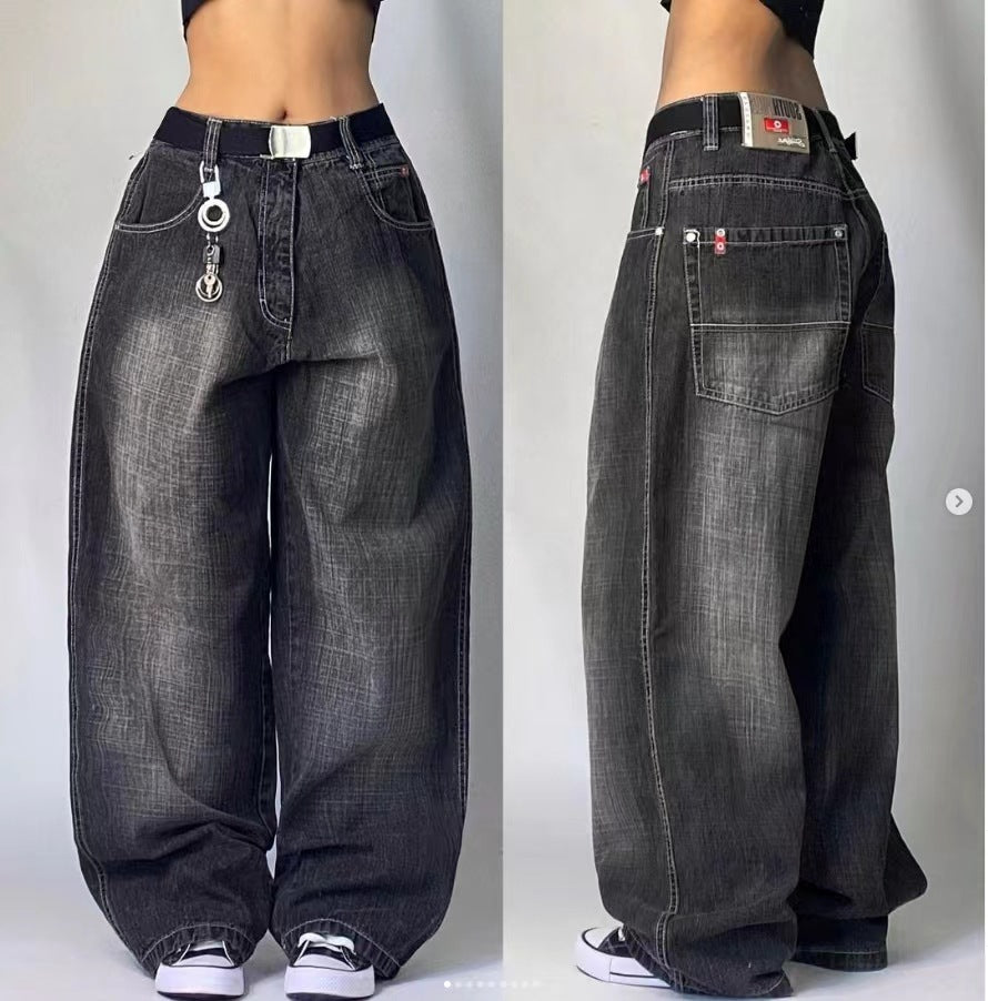 High Waist Retro Distresse leg Jeans