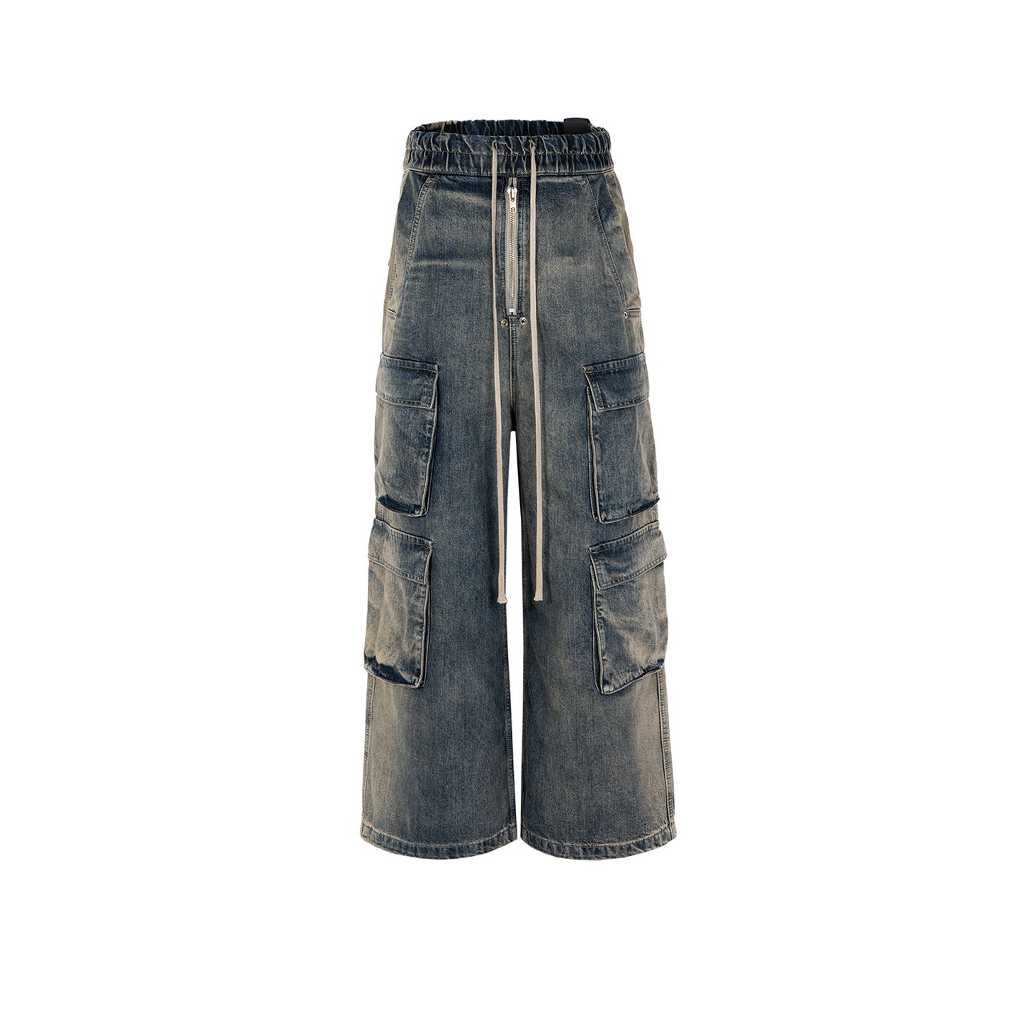Washed Multi-pocket Gradient Jeans