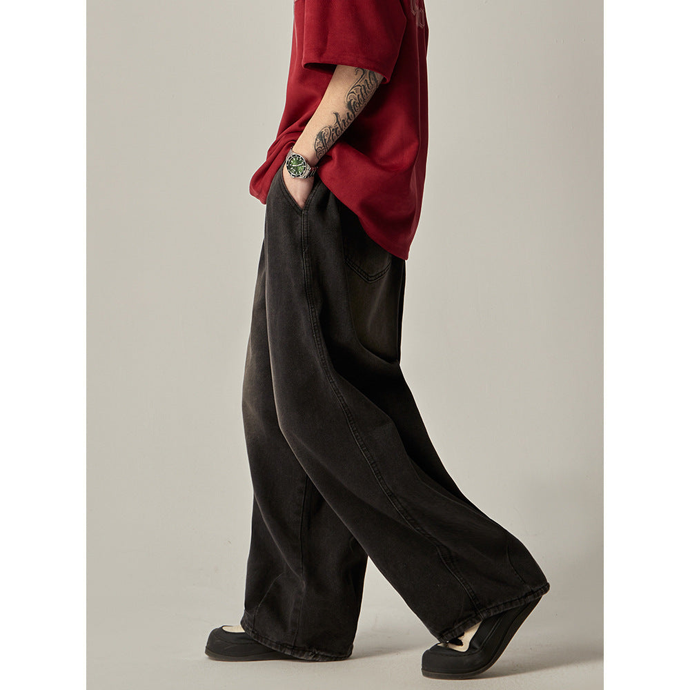 Distressed Wide-leg Jeans Men's
