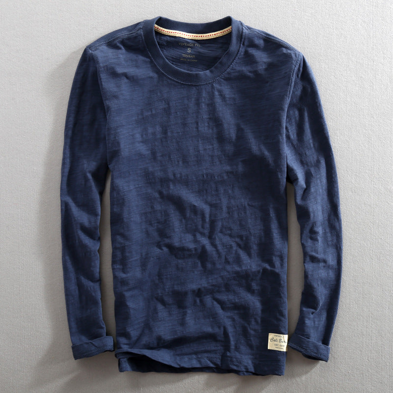 Men's Loose Round Neck Long Sleeved Shirt