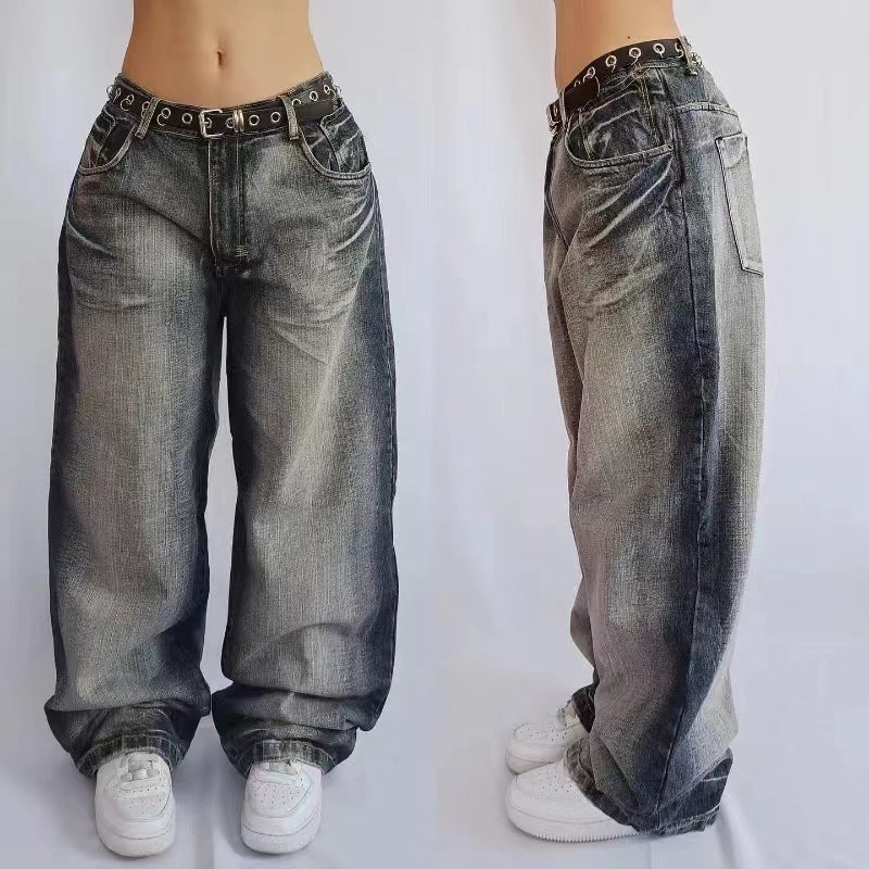 American Retro High Street Wide Leg Jeans