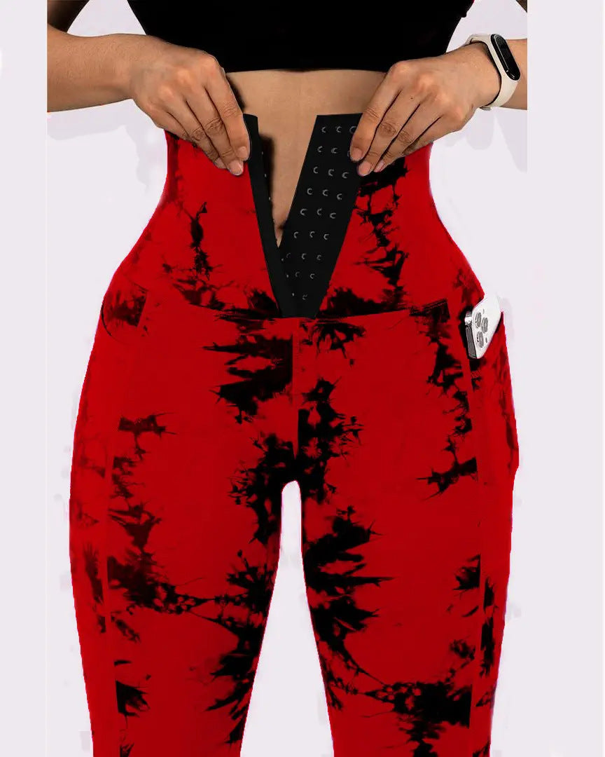 Women's Yoga Sports Patchwork Pocket Tie-dye Leggings Success