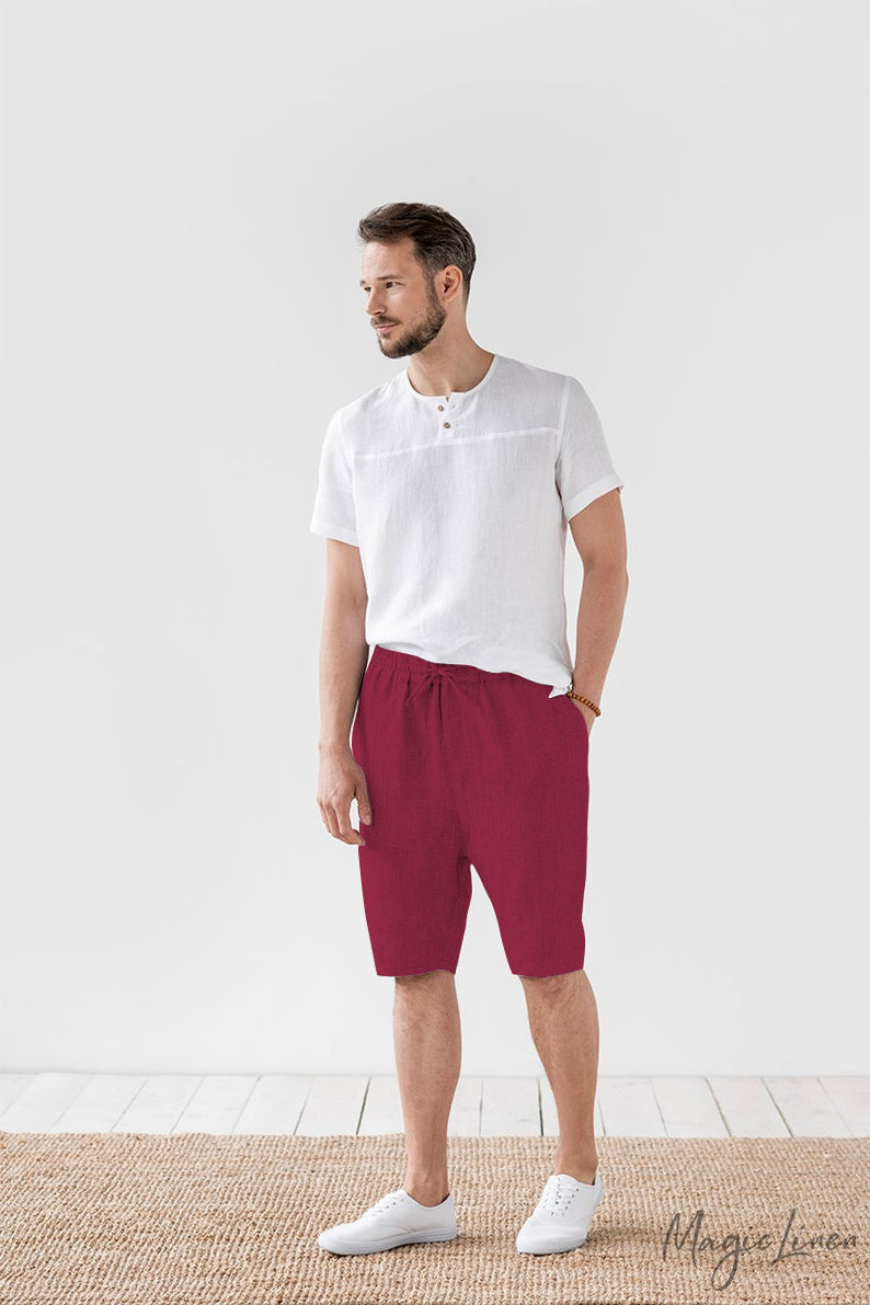 Loose Cotton And Linen Shorts Summer Casual Cropped Pants
