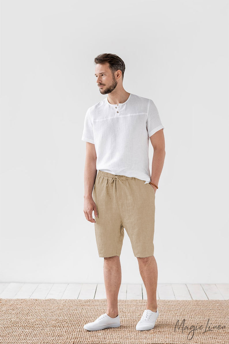 Loose Cotton And Linen Shorts Summer Casual Cropped Pants