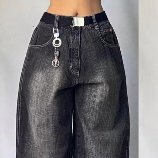 High Waist Retro Distresse leg Jeans