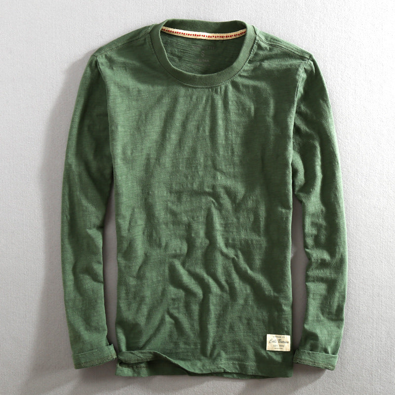 Men's Loose Round Neck Long Sleeved Shirt