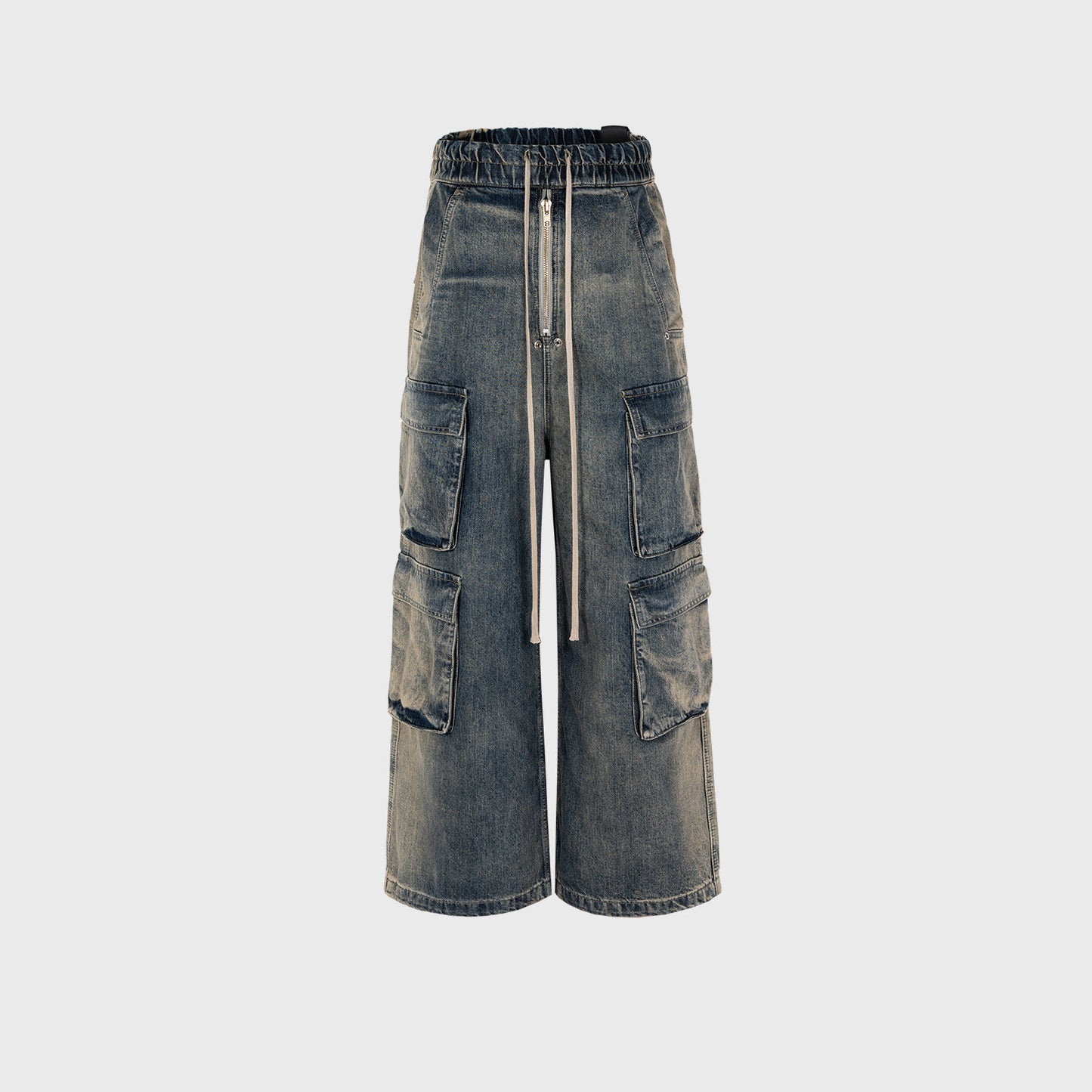 Washed Multi-pocket Gradient Jeans