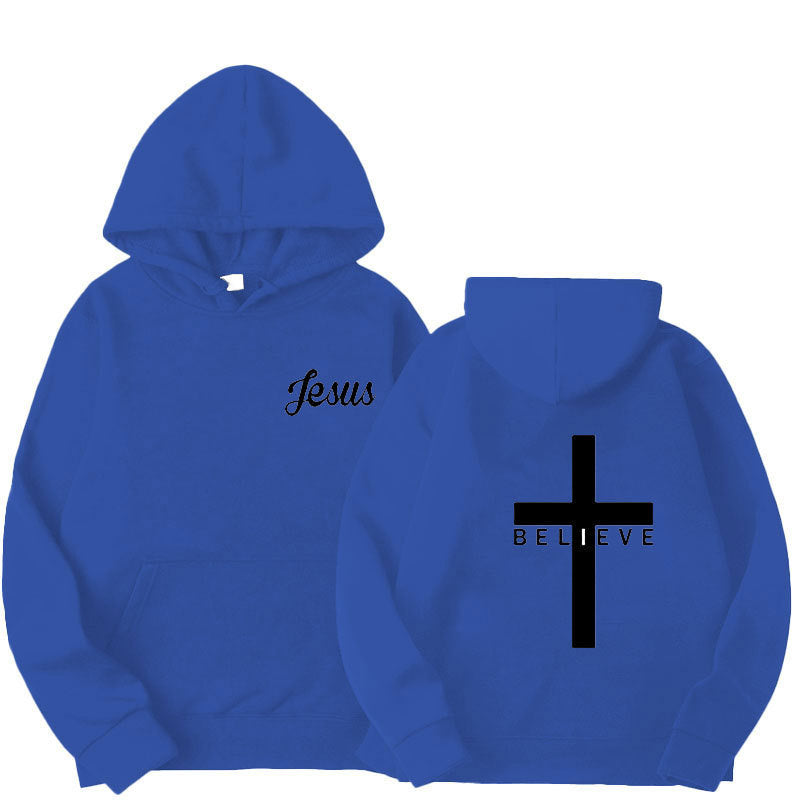 Believe Cross Printed Hoodie