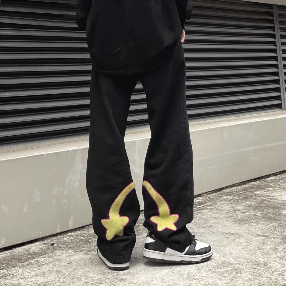 American Street Embroidered Casual Trousers