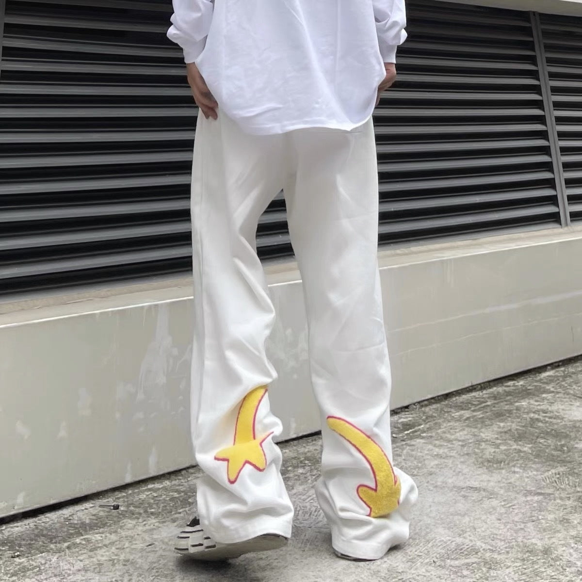 American Street Embroidered Casual Trousers