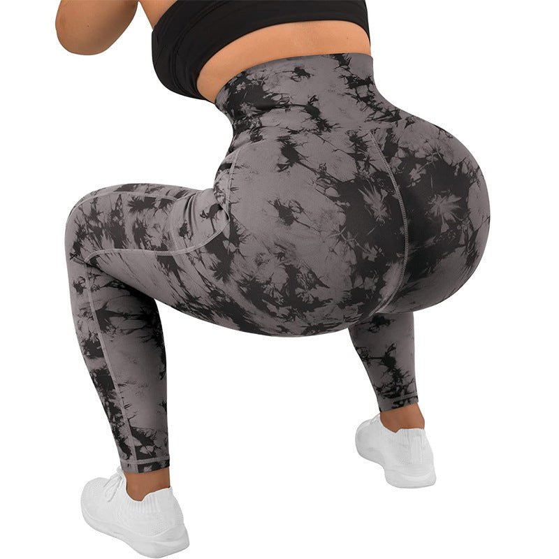 Women's Yoga Sports Patchwork Pocket Tie-dye Leggings Success