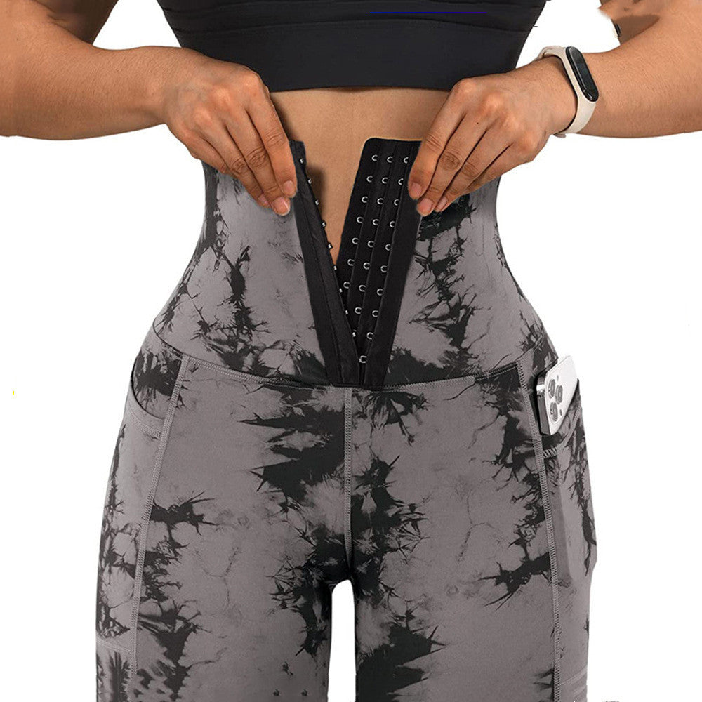 Women's Yoga Sports Patchwork Pocket Tie-dye Leggings Success