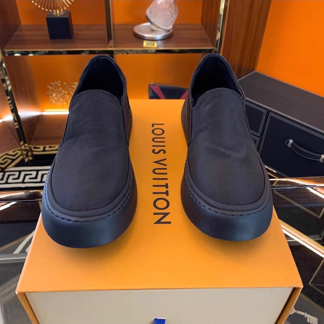 2025 new high-value black cloth fabric trendy men's shoes