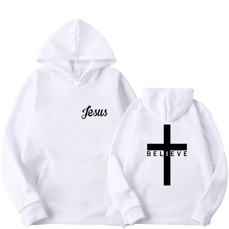 Believe Cross Printed Hoodie