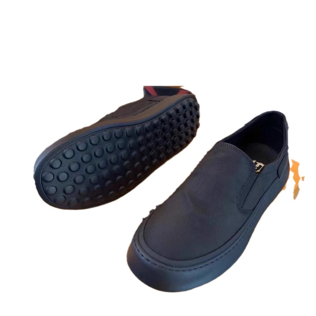 2025 new high-value black cloth fabric trendy men's shoes