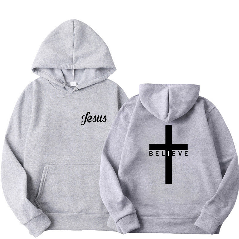 Believe Cross Printed Hoodie