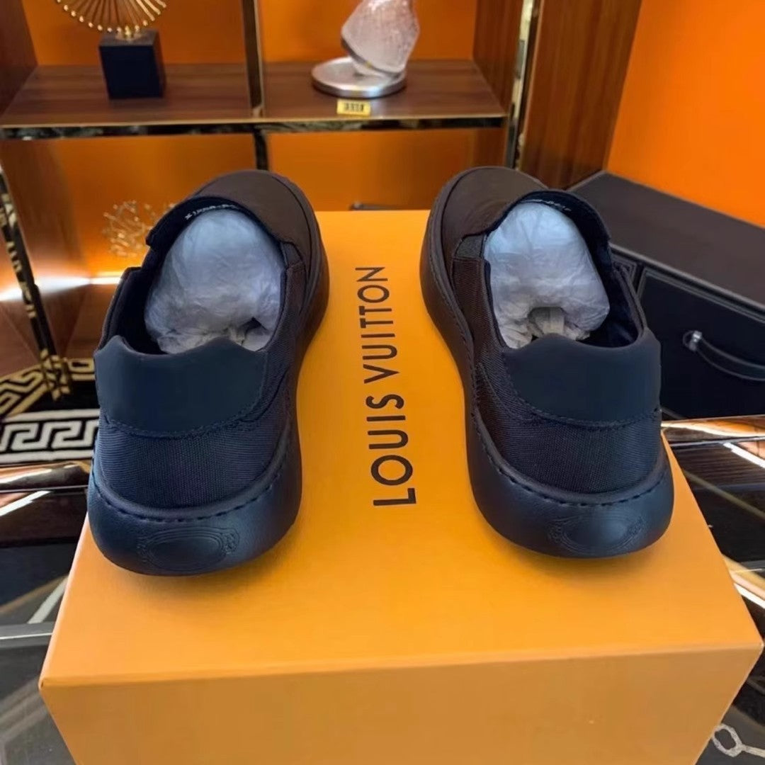 2025 new high-value black cloth fabric trendy men's shoes