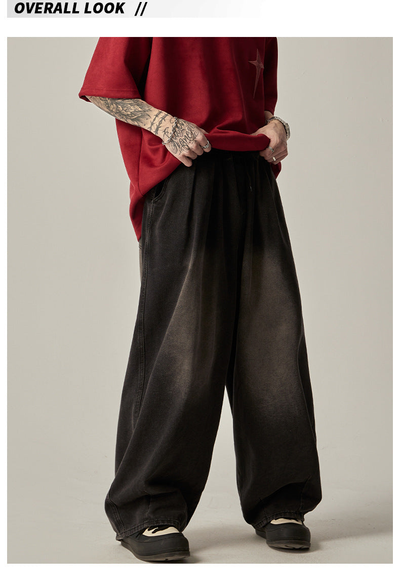 Distressed Wide-leg Jeans Men's