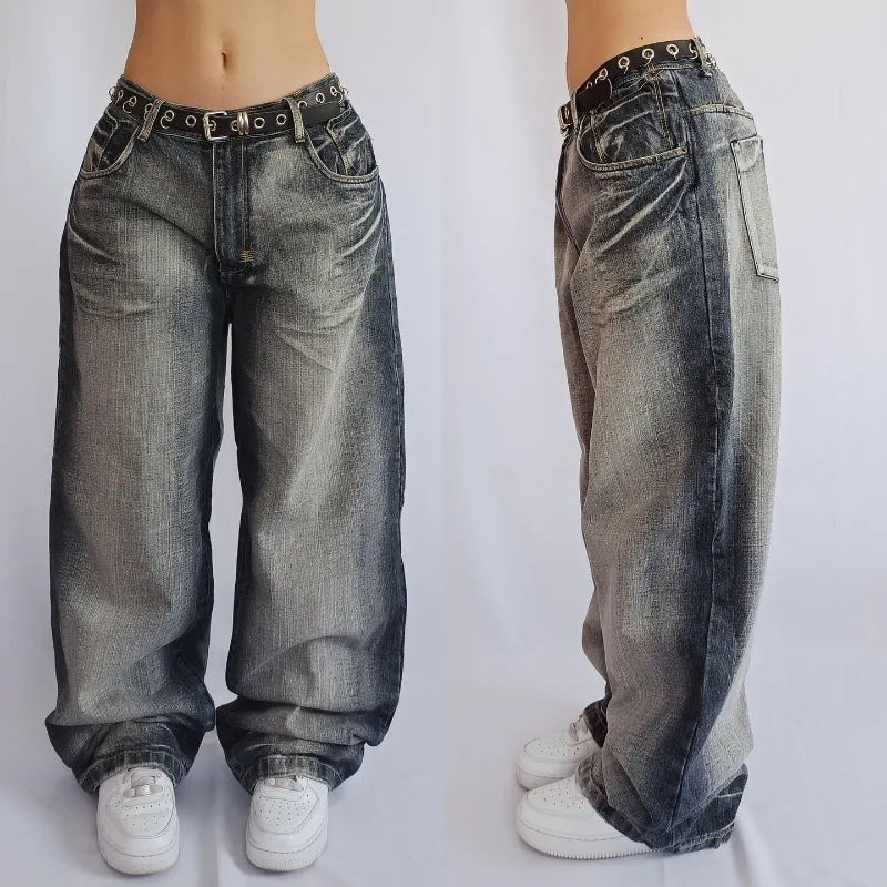 American Retro High Street Wide Leg Jeans