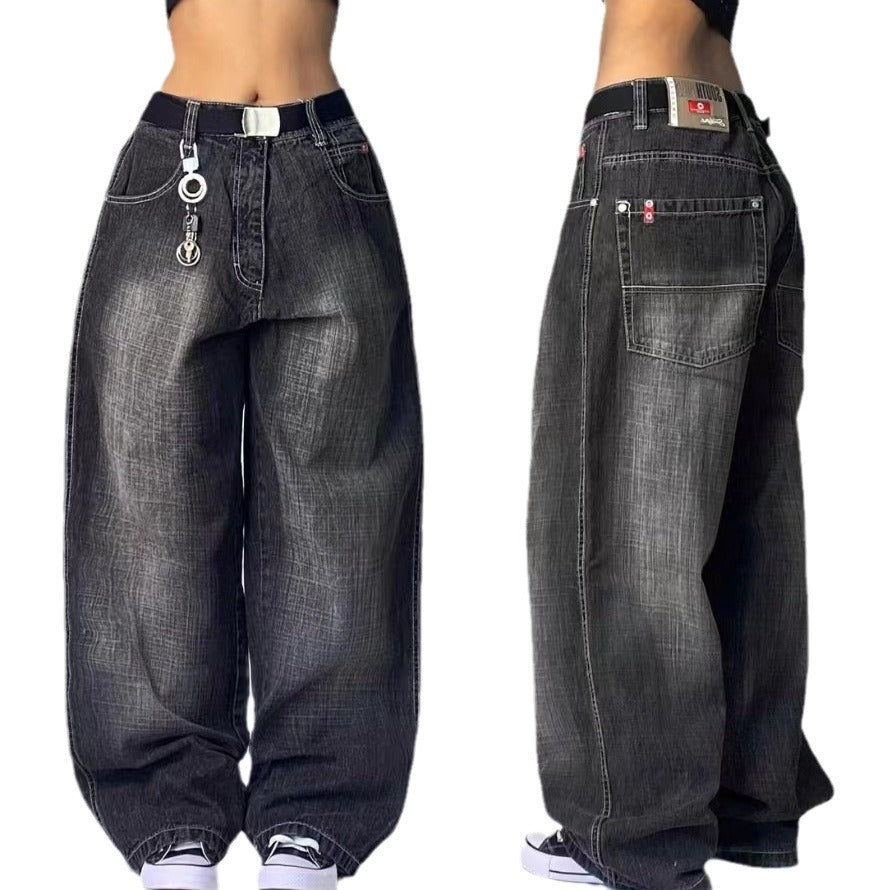 High Waist Retro Distresse leg Jeans