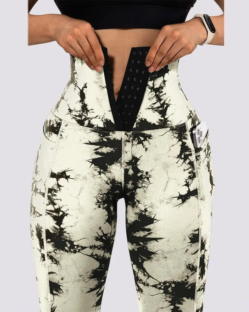 Women's Yoga Sports Patchwork Pocket Tie-dye Leggings Success