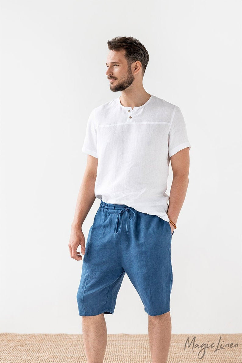 Loose Cotton And Linen Shorts Summer Casual Cropped Pants