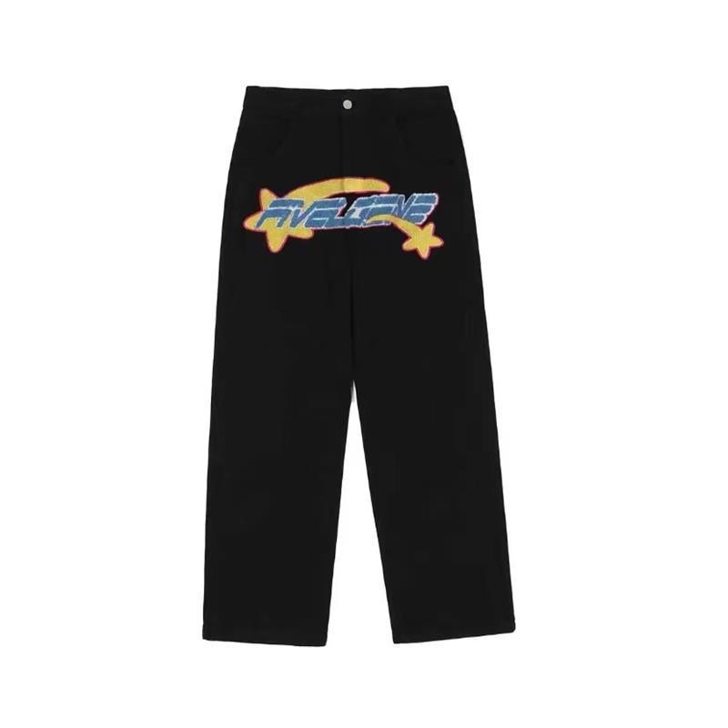American Street Embroidered Casual Trousers