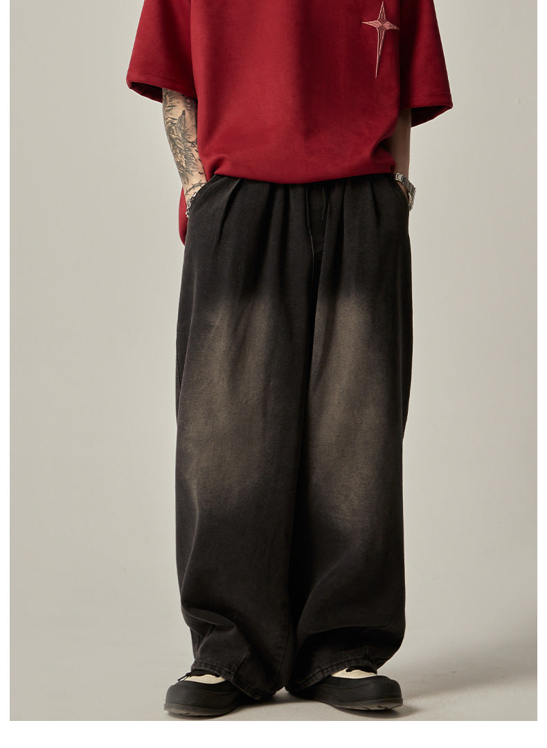 Distressed Wide-leg Jeans Men's
