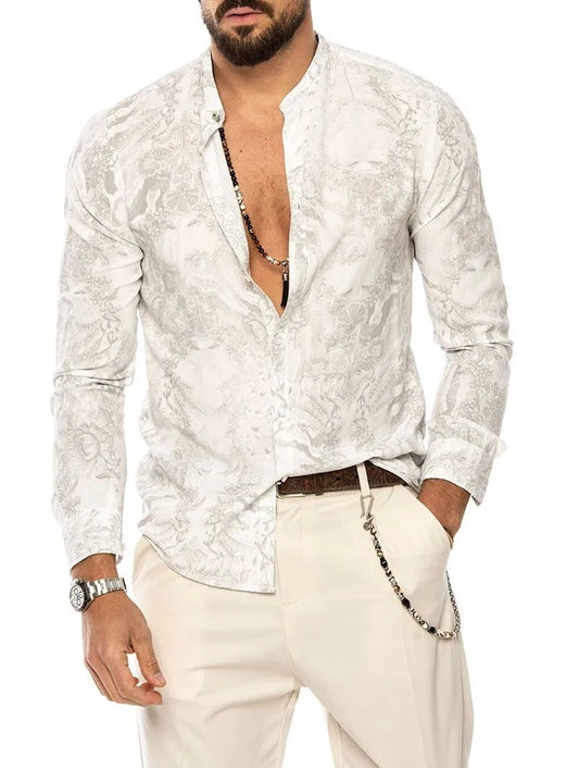 Beach Style Men's Button Shirt