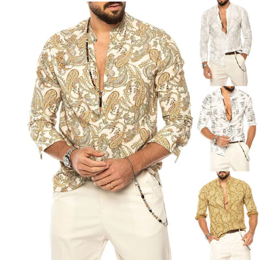 Beach Style Men's Button Shirt