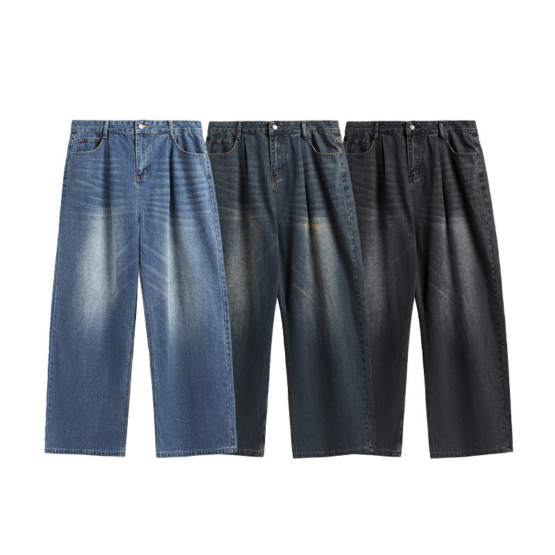 Loose Mid-high Waist Washed Wide Leg Jeans