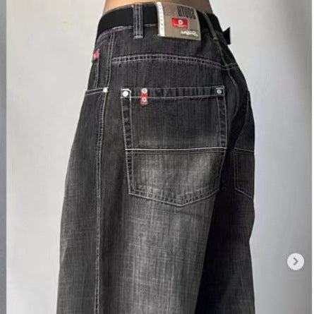 High Waist Retro Distresse leg Jeans