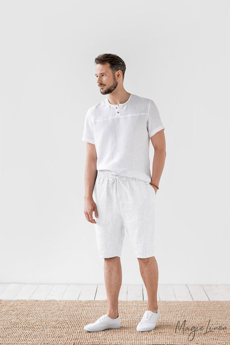 Loose Cotton And Linen Shorts Summer Casual Cropped Pants