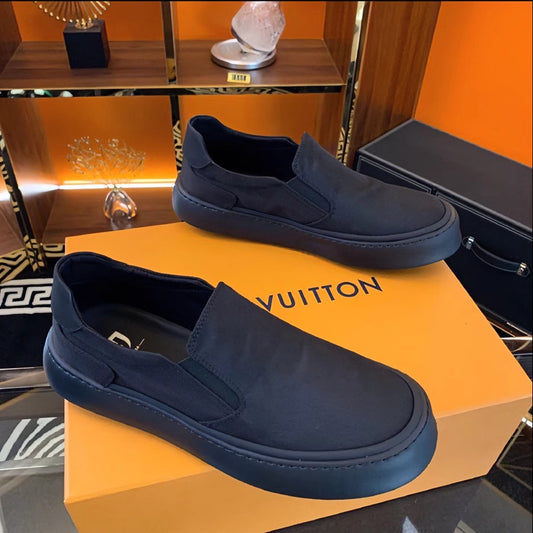 2025 new high-value black cloth fabric trendy men's shoes