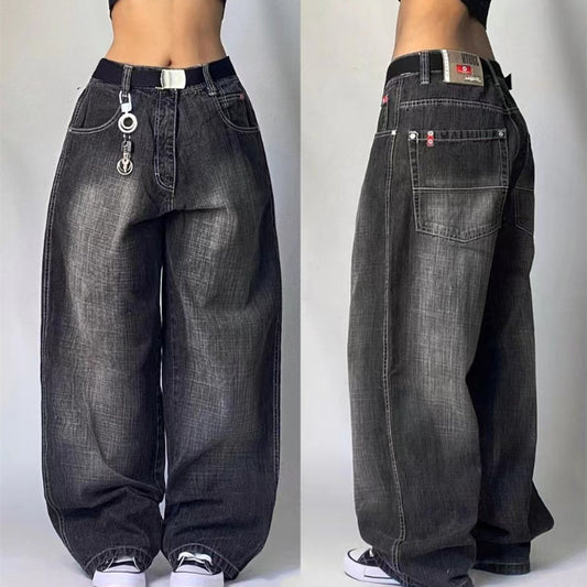 High Waist Retro Distresse leg Jeans