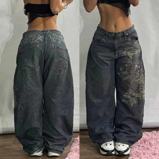 American Retro High Street Wide Leg Jeans